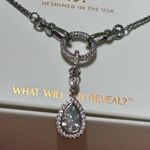 BP Teardrop Pendant Necklace with Sparkling Halo